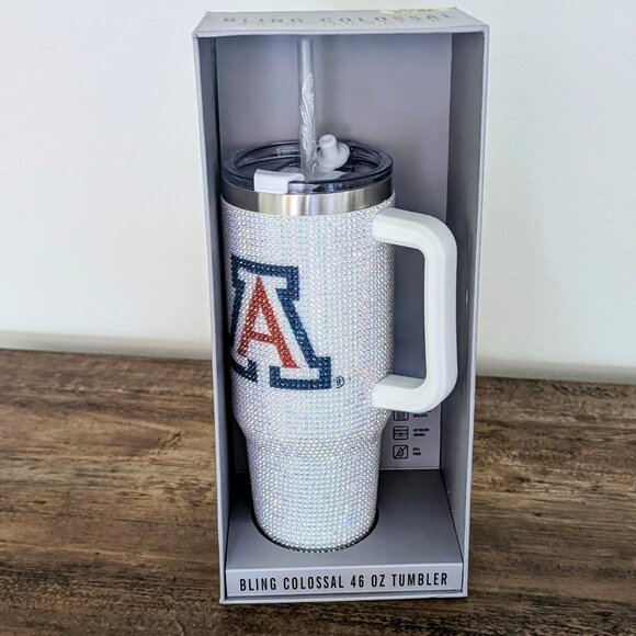 U of A Bling Colossal 46oz LIMITED EDITION Steel Tumbler Rhinestones ~NWT - Picture 2 of 5